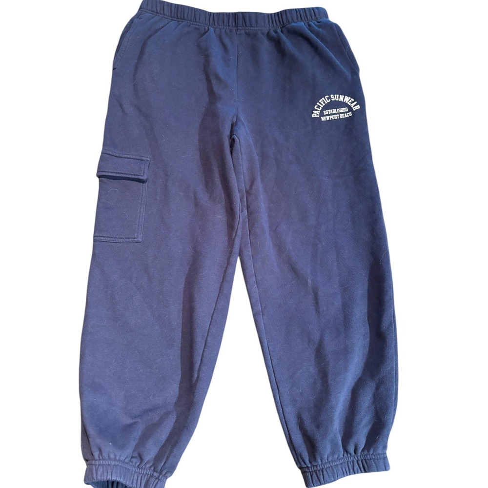 PacSun Pacific Sunwear Navy‎ Blue Cargo Sweatpants Newport Beach Joggers Mens L